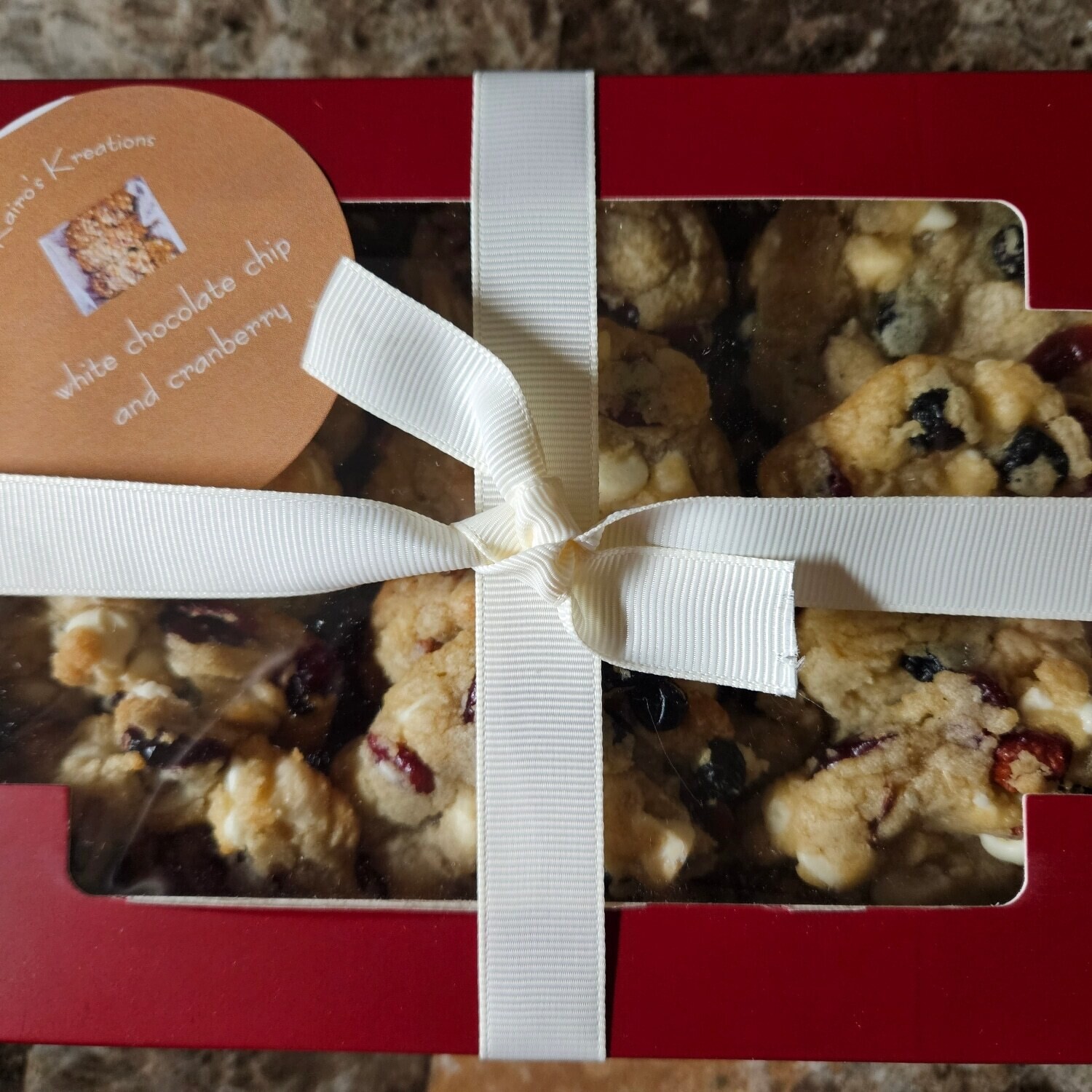 White chocolate chip cookies and cranberry