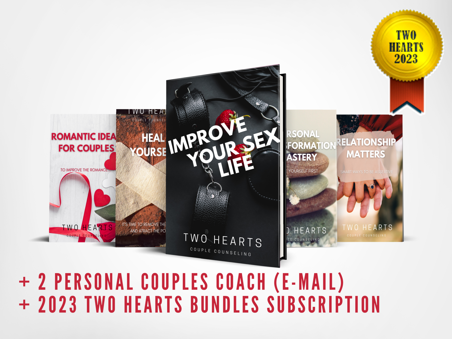 GOLDEN ROSES PACK - Boost your Relationship Valentine's Bundle e-books + 2 Personal Coach (by e-mail) + 2023 Two Hearts Bundles subscription