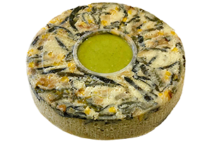 ROSCA DE TAMAL SABOR QUESO CON RAJAS Y ELOTE Y SALSA VERDE