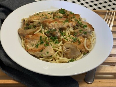 SPAGHETTI CON POLLO MARSALA