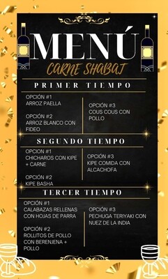 MENU PARA SHABAT CARNE