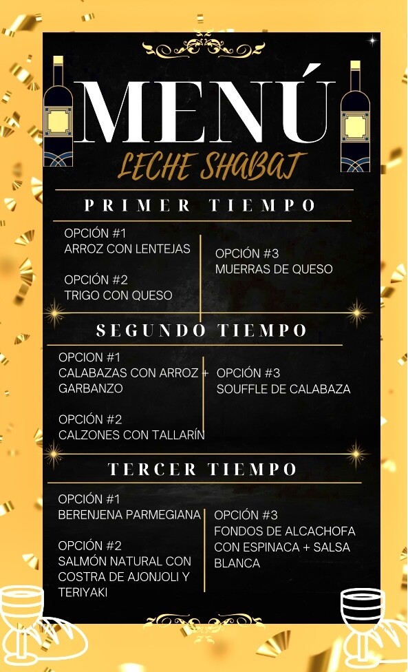 MENU PARA SHABAT LECHE