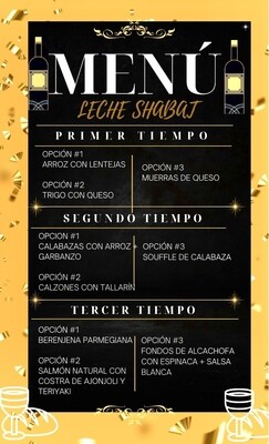 MENU PARA SHABAT LECHE