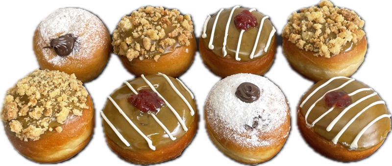 MINI SUFGANIOT SABOR MAPLE, NUTELLA Y MERMELADA DE FRESA 8 PIEZAS