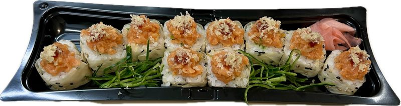 SPICY SALMON ROLL C /HOJA DE SOYA 8 PZAS