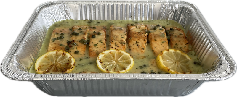 SALMON PICCATA SALSA AL LIMON Y ALCAPARRA