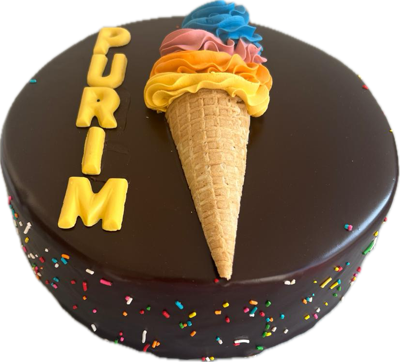 PASTEL PURIM DE CHOCOLATE CON BARQUILLO