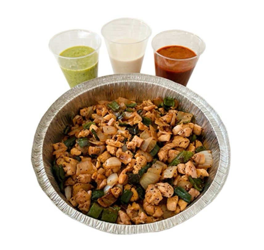 ALAMBRE DE POLLO O CARNE CON SALSAS INCLUYE TORTILLAS 1/2 KG, Sabor: De Pollo