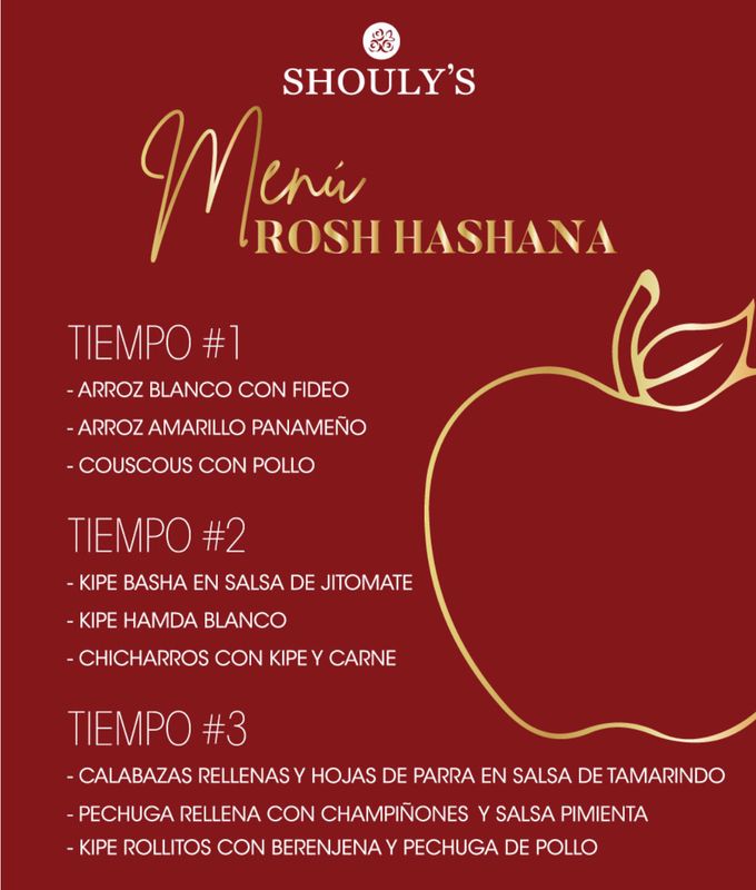 MENU A ELEGIR PARA ROSH HASHANA
