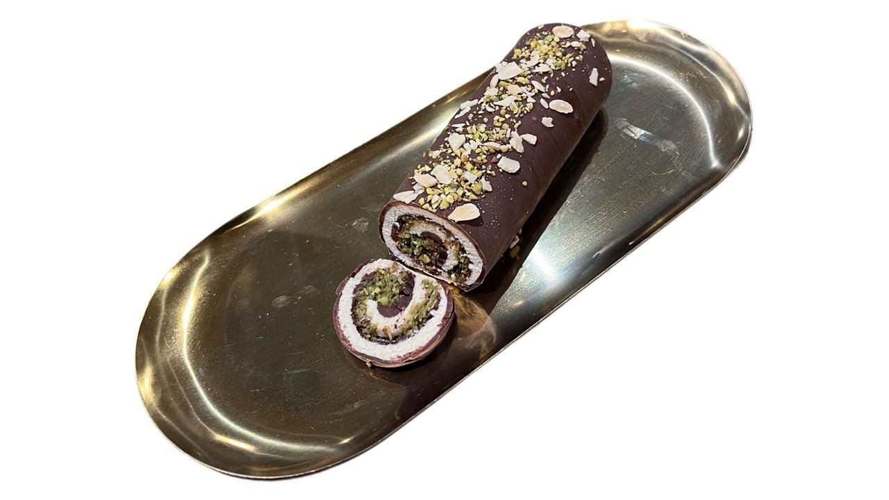 ROLLO DE MAZAPÁN CON CHOCOLATE DUBAÏ ROSH HASHANA
