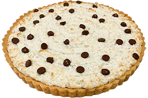 TARTA DE COCO CON CAJETA Y CHISPAS DE CHOCOLATE