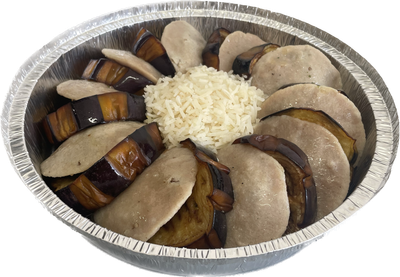 CORONA DE VOLADORES C/ BERENJENA Y ARROZ  PESAJ