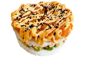 SUSHI CAKE INDIVIDUAL DE SALMON 1 PIEZA