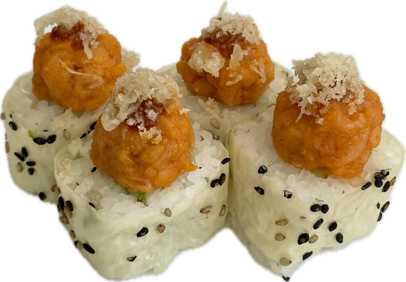 SPICY SALMON ROLL C /HOJA DE SOYA 8 PZAS
