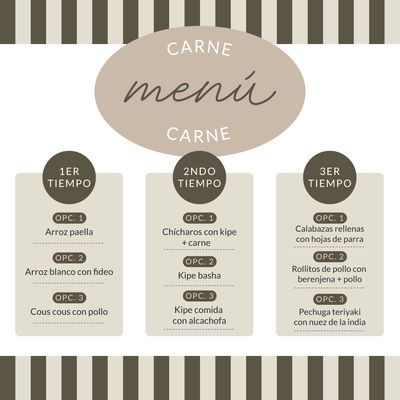 MENU PARA SHABAT CARNE