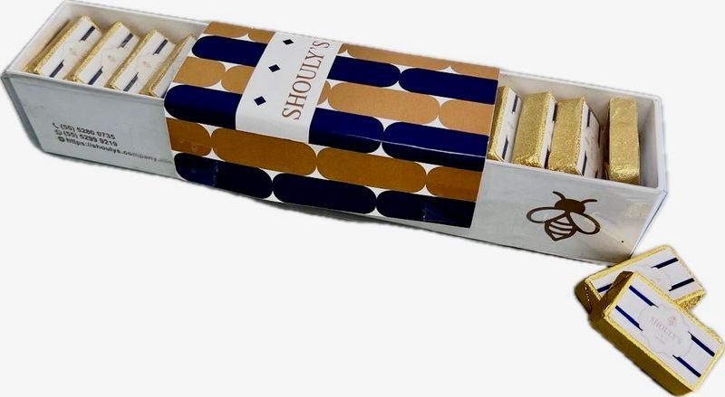 ESTUCHE LARGO CON LINGOTES DE CHOCOLATE ROSH HASHANA 15 PZAS