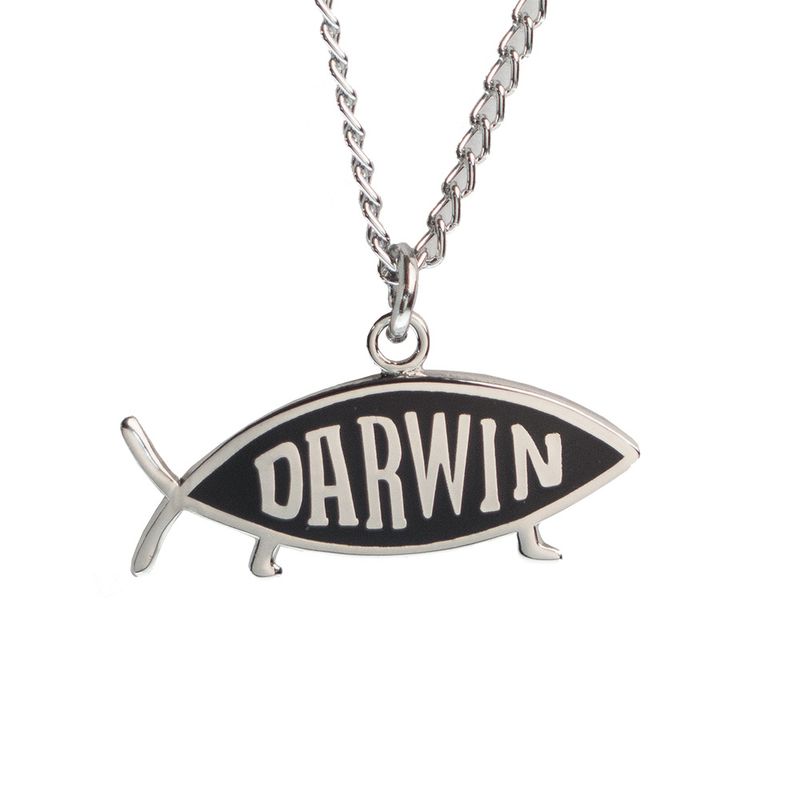 Darwin Fish Necklace, Silver Finish (single item)