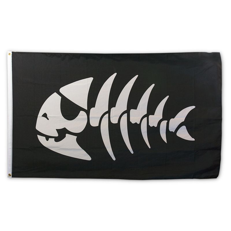 Pirate Fish/Pastafarian Flag, Medium, 24in, double-sewn premium (single item)