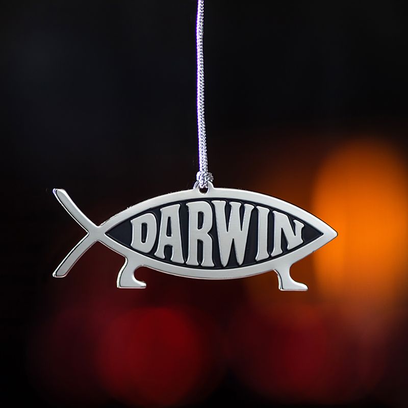 Darwin Fish Ornament - Silver Finish (single item)