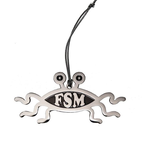 Flying Spaghetti Monster Hanging Ornament - Silver Finish (single item)