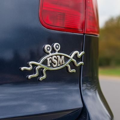 Solid Metal Flying Spaghetti Monster 3D Stick-on Emblem (single)