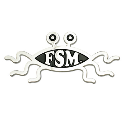 5" Solid Metal Flying Spaghetti Monster 3D Stick-on Emblem (single)