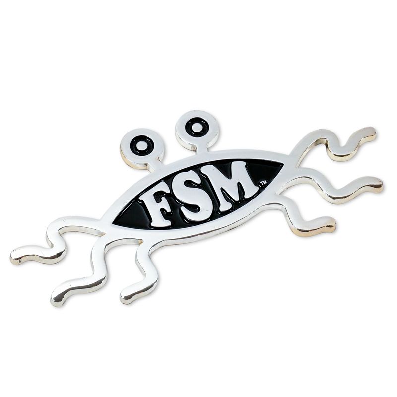 Solid Metal Flying Spaghetti Monster 3D Stick-on Emblem (single item)
