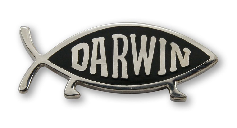 Darwin Fish Pin, Silver Finish (single item)