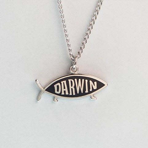 Darwin Fish Necklace, Gold Finish (single item)