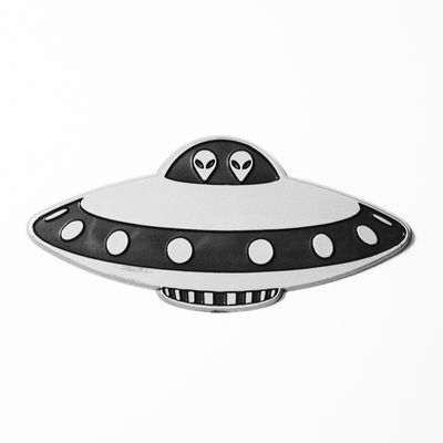 4.5" Flying Saucer 3D Stick-on Emblem, ABS (10-Pack)