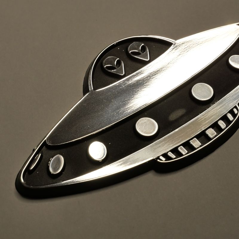 UFO/Flying Saucer 3D Car Emblem, 4.3" (10-Pack)
