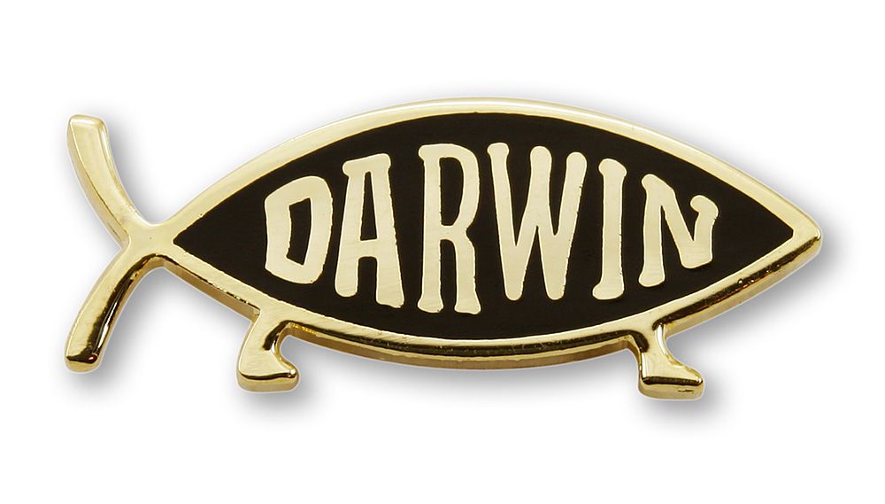 Darwin Fish Pin, Gold Finish (single item)