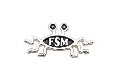 Flying Spaghetti Monster/FSM Shapely Lapel Pin, Silver (single item)