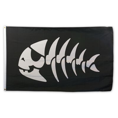 Pirate Pastafarian Fish Bones Flag, Large, 60in (single item)