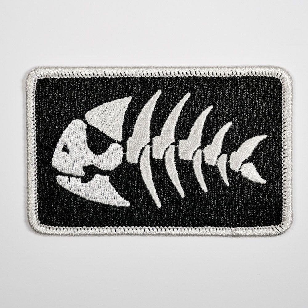 Pirate Fish Bones/Pastafarianism Iron-on Patch, 3.5in (single)