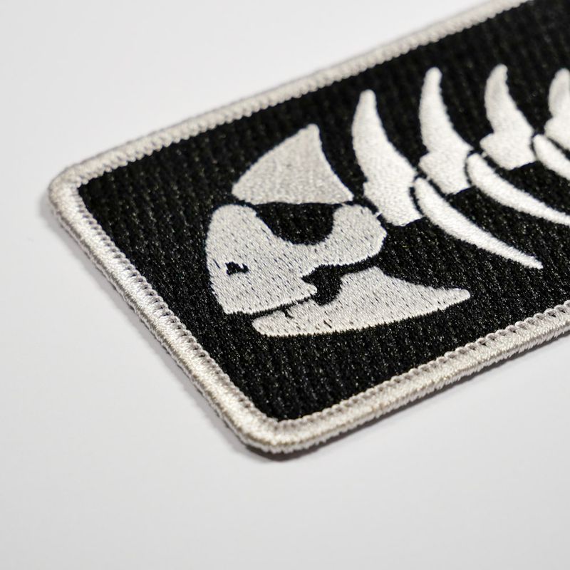 Pirate Pastafarian Fish Bones Iron-on Patch, 3.5in (single item)