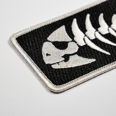 Pirate Pastafarian Fish Bones Iron-on Patch, 3.5in (single item)