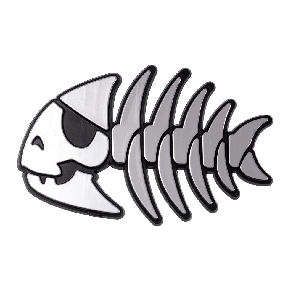 Jolly Pirate Fish Car Emblem, 4.25in, ABS (10 pack)