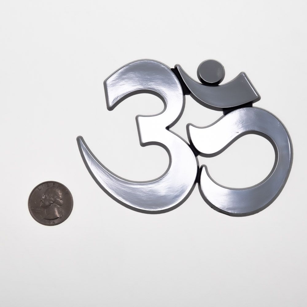 Om (Aum) Symbol 3D Stick-on Emblem, 4.5in, ABS (10-Pack)