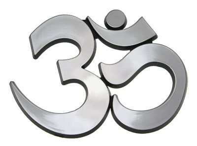 Om (Aum) Symbol 3D Stick-on Emblem, 4.5in, ABS (10-Pack)