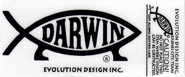 Darwin Fish Window Cling Decal, 2.8in (single item)