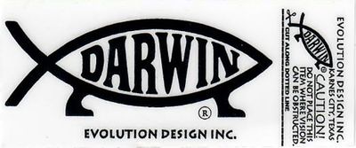 Darwin Fish Window Cling Decal, 2.8in (single)