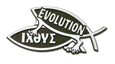 4.5" Procreation Fish Car Emblem/EVOLUTION, ABS (10-Pack)