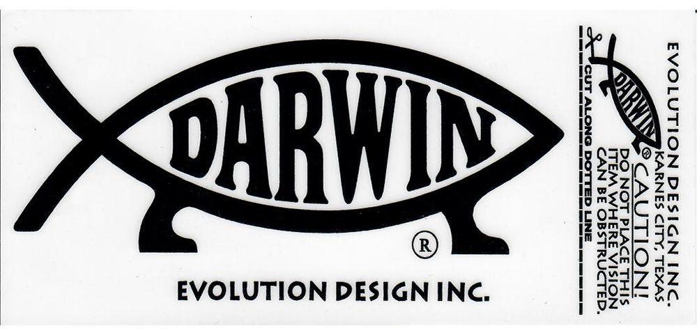 Darwin Fish Window Cling Decal, 5.8in (single)