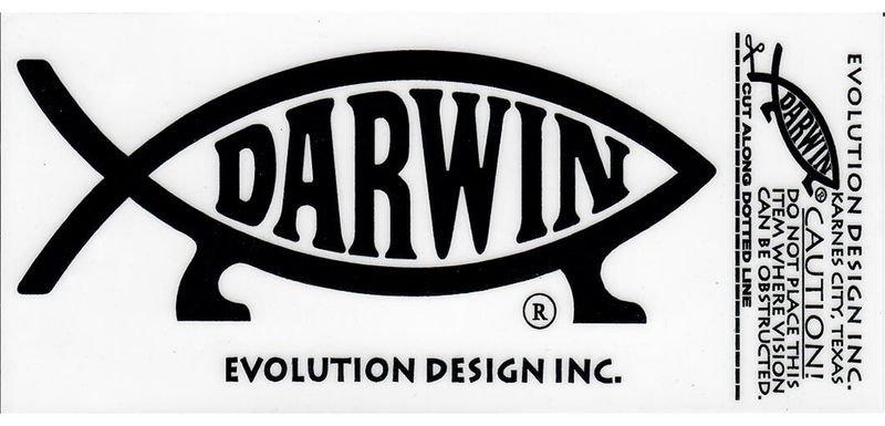Darwin Fish Window Cling Decal, 5.8in (single item)