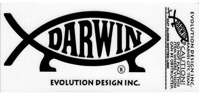 Darwin Fish Window Cling Decal, 5.8in (single)
