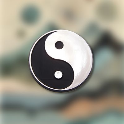 2.5" Yin Yang Symbol 3D Stick-on Emblem, ABS (10-Pack)
