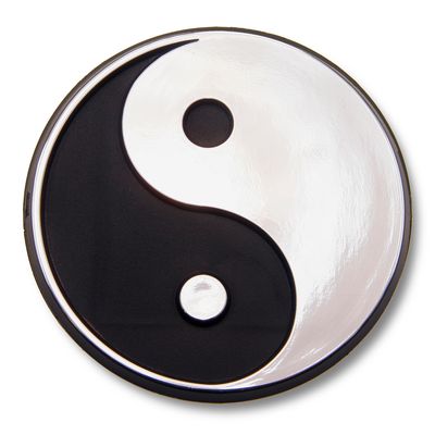 Yin Yang Symbol 3D Stick-on Emblem, 2.5in, ABS (10-Pack)