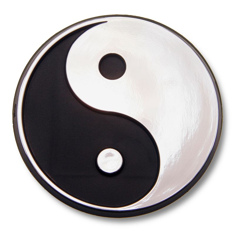 Yin Yang Symbol 3D Stick-on Emblem, 2.5in, ABS (10-Pack)