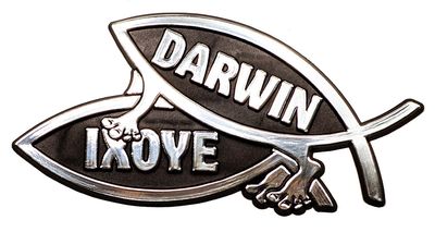 4.5" Procreation Fish Car Emblem/DARWIN, ABS (10-Pack)